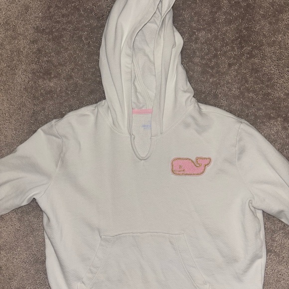 NWOT Girls Vineyard Vines Kids Cream Hoodie with Pink Whale Patch. Size Small - Picture 11 of 14